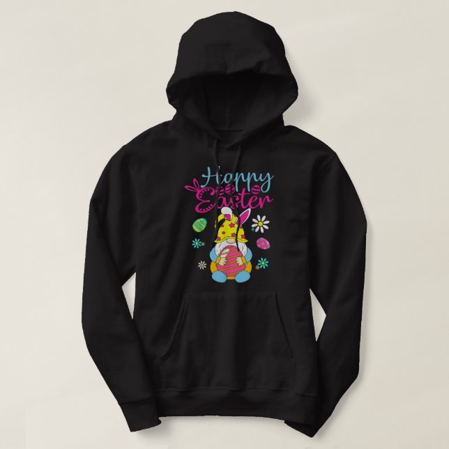 Glad påsk Dag Bunny Vår Gnome Påsk Hoodie (Design framsida)