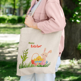 Glad påsk Dag Cute Bunny Tote Bag Tygkasse