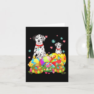 Glad påsk Dag Dalmatien med Påskägg Hund Lo Kort