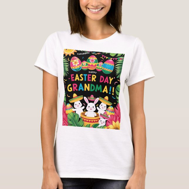 Glad påsk Dag Grandma T Shirt (Framsida)