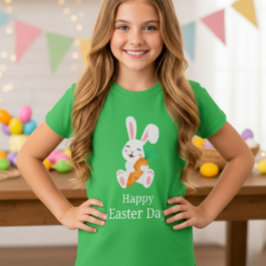 Glad påsk dag kanin morot ungdoms t-shirt