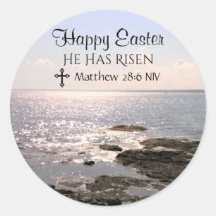 Glad påsk Dag Kristus har fått fotfoto från Risen Runt Klistermärke