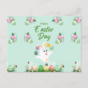 Glad påsk dag- luddig bunny och ägg Påsk Helg Vykort
