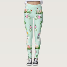 Glad påsk dag- luddig bunny och ägg Påsk Leggings