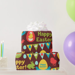 Glad påsk dag-Mönster bunny och ägg-Påsk Presentpapper