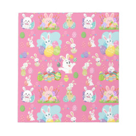 Glad påsk dag-Mönster-flotta Bunny och ägg Anteckningsblock