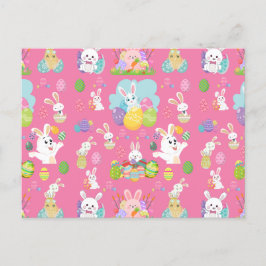 Glad påsk dag-Mönster-flotta Bunny och ägg Helg Vykort