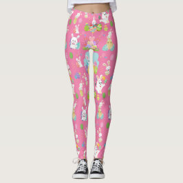 Glad påsk dag-Mönster-flotta Bunny och ägg Leggings
