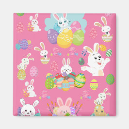 Glad påsk dag-Mönster-flotta Bunny och ägg Magnet