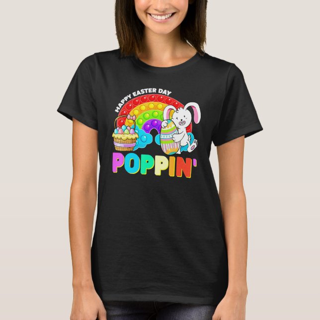 Glad påsk Dag Pop it Bunny Påsk Poppin T Shirt (Framsida)