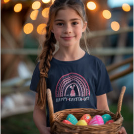 Glad påsk Dag Regbow söt Bunny Design T Shirt