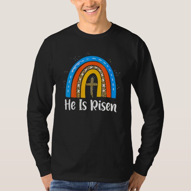 Glad påsk-dagen är han en risopard Rainbow Chris T Shirt (Framsida)