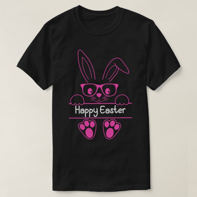 Glad påsk-dagen Bunny Rabbit Ansikte Påsk-dagen T Shirt (Design framsida)