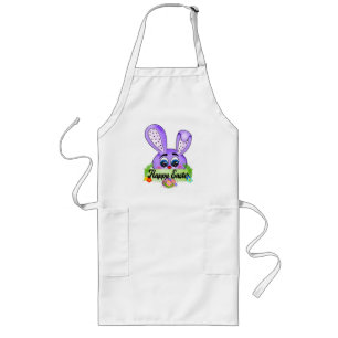 Glad påsk-dagen, Cute Bunny Öron Violet Långt Förkläde