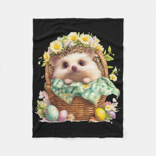 Glad påsk-dagen - Hedgehog Sitta Inside A-ugnen Fleecefilt