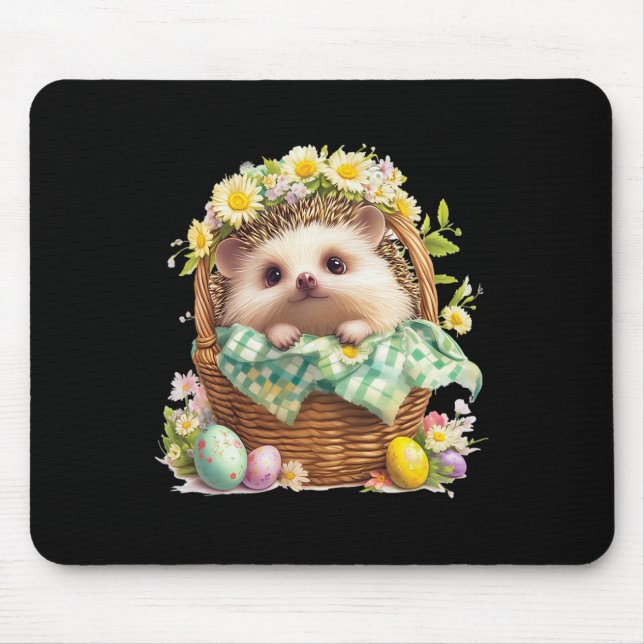 Glad påsk-dagen - Hedgehog Sitta Inside A-ugnen Musmatta (Framsidan)