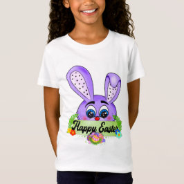 Glad påsk-dagen, Lila Bunny Cute T Shirt