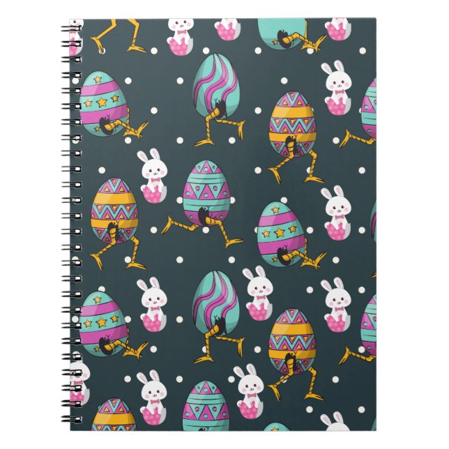 Glad påsk-dagen - Ljuny Bunny Önskemål Mönster Anteckningsbok (Framsidan)