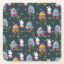 Glad påsk-dagen - Ljuny Bunny Önskemål Mönster Underlägg Papper Kvadrat