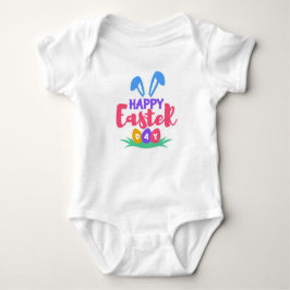 Glad påsk-dagen med Bunny Öron Baby Bodykostym T Shirt