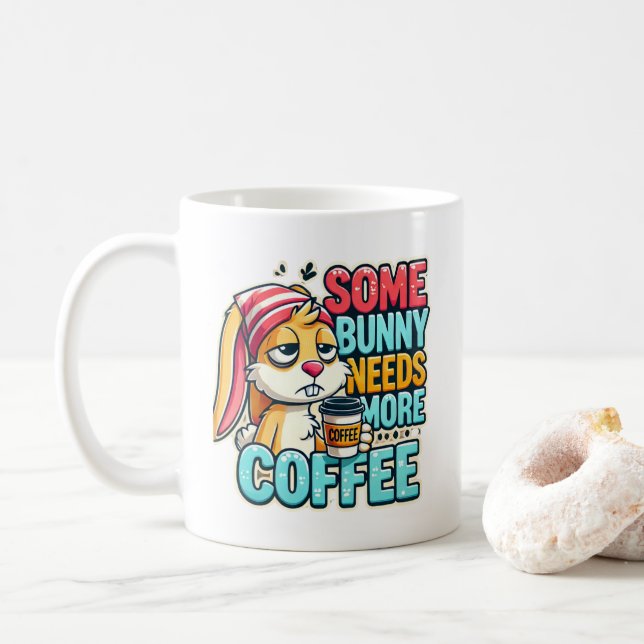 Glad påsk Dagen någon bit behöver mer kaffe Kaffemugg (Med munk)