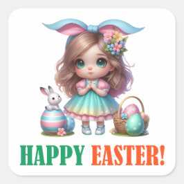 Glad påsk-dagen - rekursion fyrkantigt klistermärke