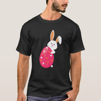 Glad påsk DAGS Cute Bunny och Ägg för ungdomar T Shirt