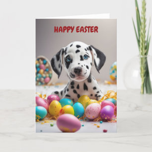 Glad påsk Dalmatian Puppy Helgkort