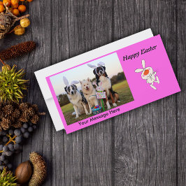 Glad påsk Dancing Cute White Rabbit Julkort