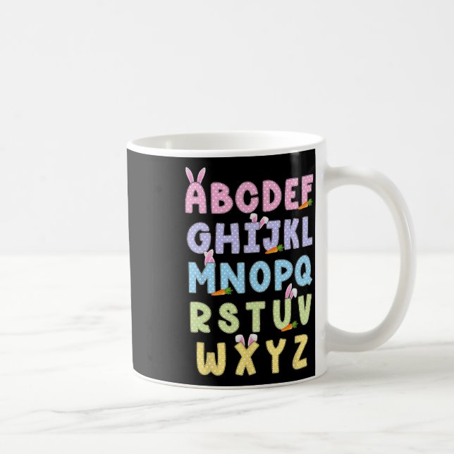 Glad påsk Day Alphabet Abcs Elemeno för lärare Kaffemugg (Höger)