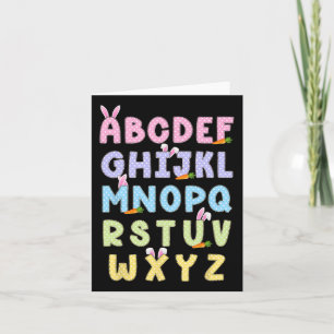 Glad påsk Day Alphabet Abcs Elemeno för lärare Kort