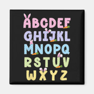 Glad påsk Day Alphabet Abcs Elemeno för lärare Magnet