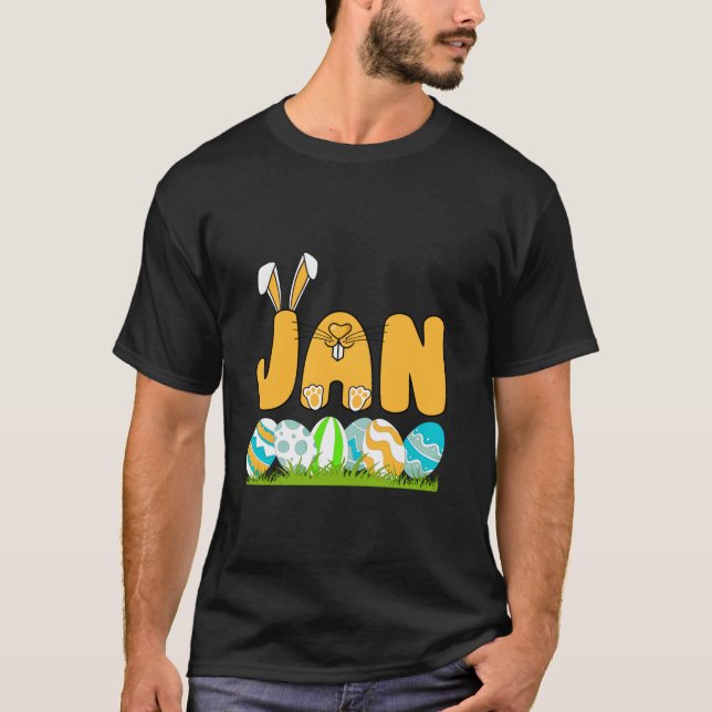 Glad påsk Day Boys Manar Personlig Namn Jan Lo T Shirt (Framsida)