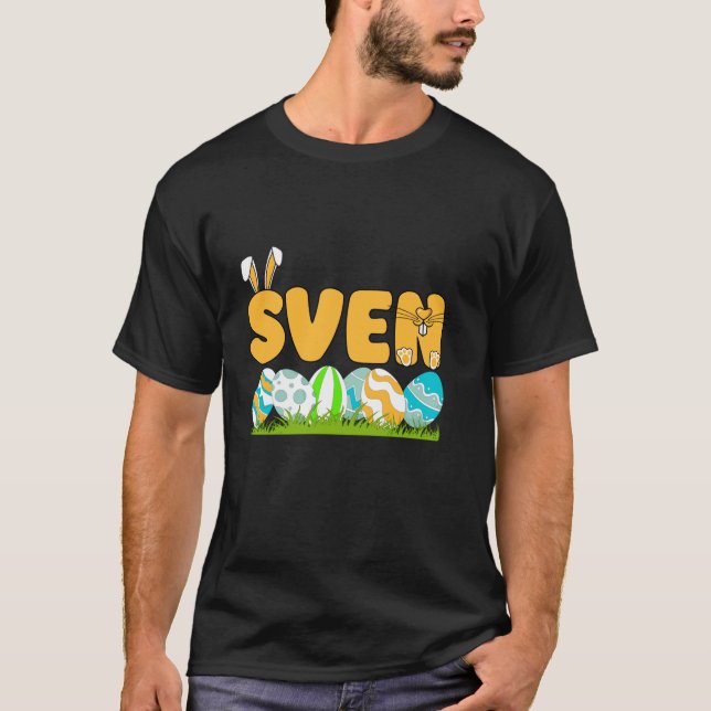 Glad påsk Day Boys Manar Personlig Namn Sven L T Shirt (Framsida)