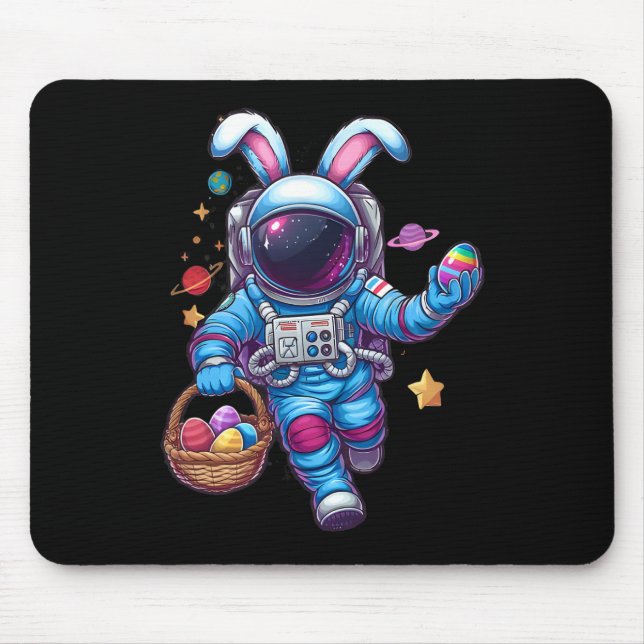 Glad påsk Day Bunny Egg Astronaut Space Boys Gi Musmatta (Framsidan)