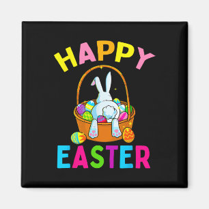 Glad påsk Day Bunny Hunting Chocolate Egg Magnet