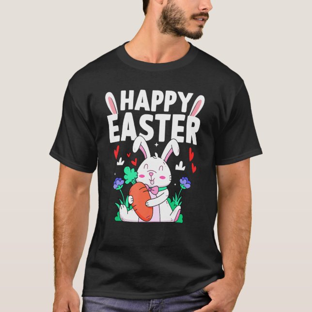 Glad påsk Day Bunny Pastel Vår Hunt Eggs Rab T Shirt (Framsida)