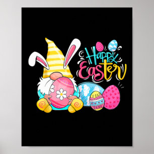 Glad påsk Day Bunny Vår Gnome Påskägg Boy Poster