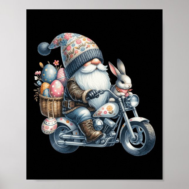 Glad påsk Day Bunny Vår Gnome Påskägg Hun Poster (Framsidan)