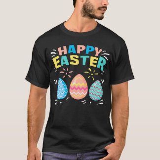 Glad påsk Day Colorful Egg Hunting Cute T Shirt