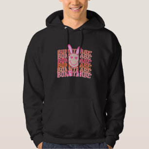 Glad påsk Day Cute Bunny Babe Rabbit Ansikte Girl Hoodie
