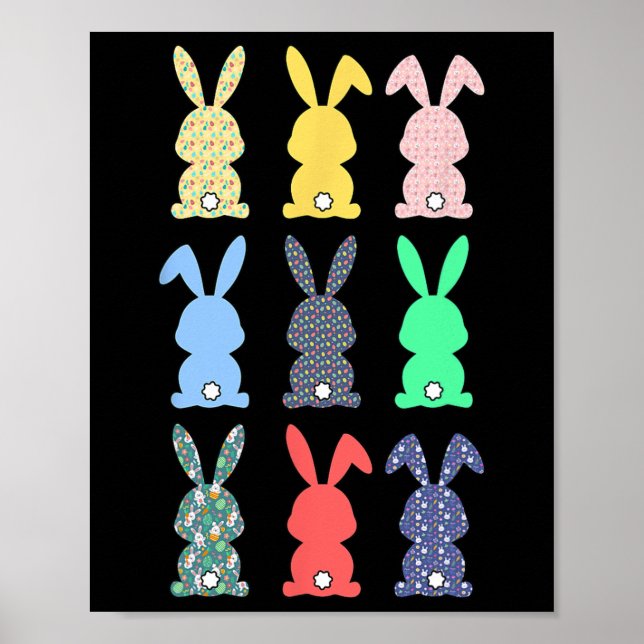 Glad påsk Day Cute Bunny Rabbit Älskare Kids Boys Poster (Framsidan)