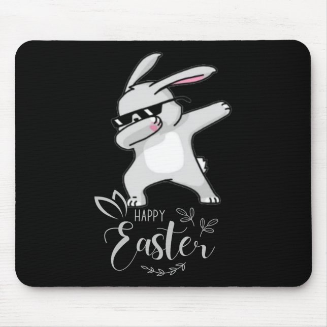 Glad påsk Day Cute Dubbning Bunny Rabbit Funny D Musmatta (Framsidan)