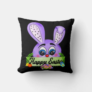 Glad påsk Day, Cute Lila Bunny Kudde