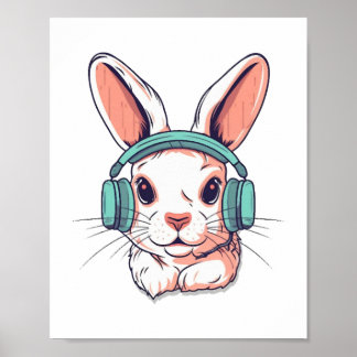 Glad påsk Day Egg Bunny Funny Gamer Boys Kids Poster