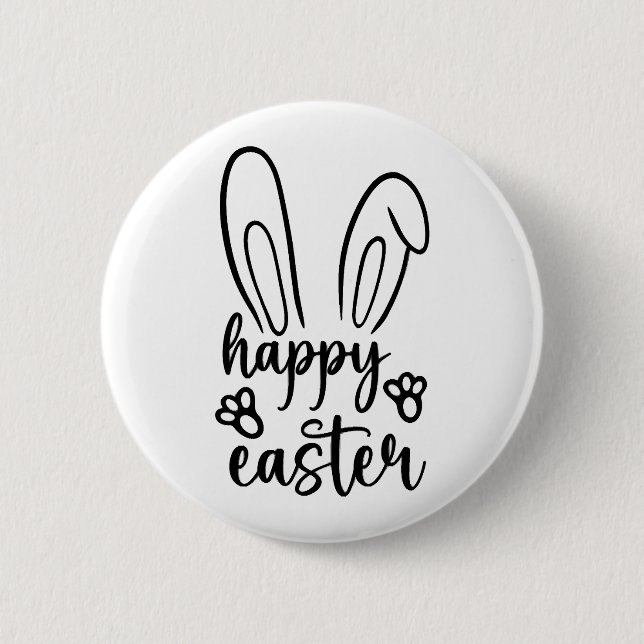 Glad påsk Day Funny Eggs Rabbit Funny T-shirt Knapp (Framsida)