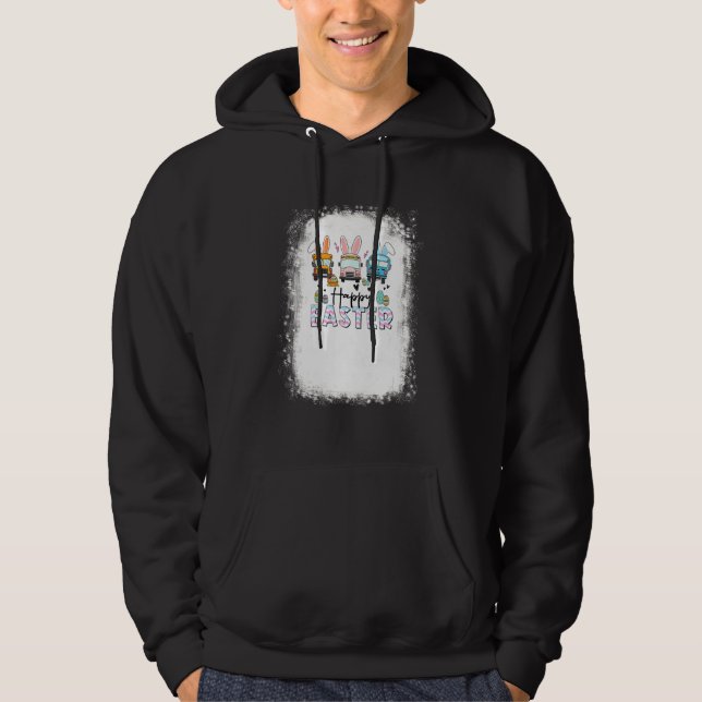 Glad påsk Day School Buss Driver Life Lycklig Eas Hoodie (Framsida)
