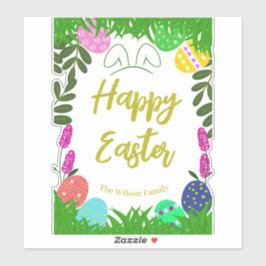 Glad påsk Decorative Eggs Hunt Klistermärken