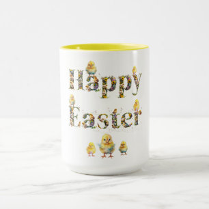 Glad påsk dekorativ text Baby Chic Mugg
