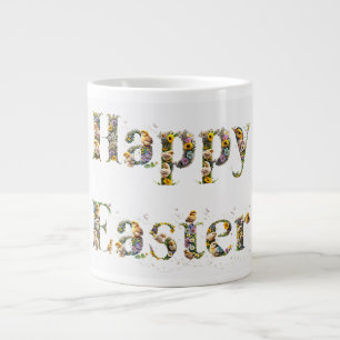 Glad påsk dekorativ text Baby Chickar Jumbo Mugg